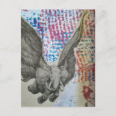Fantasy-Fliegender-Elefant-Collage Postkarte (Vorderseite)