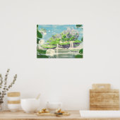 Fantasy Floating City with Nature - Poster (Küche)