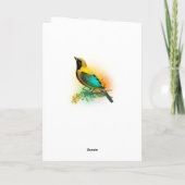 Fantasy Floral Bird Wedding Dankeskarte (Rückseite)