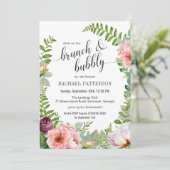 Fantasy Floral Brunch und Bubbly Brautparty Einladung (Stehend Vorderseite)