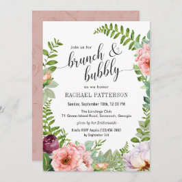 Fantasy Floral Brunch und Bubbly Brautparty Einladung
