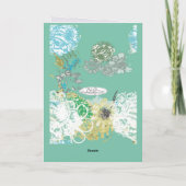 Fantasy Floral Hand gezeichnet Grafik Karte (Rückseite)