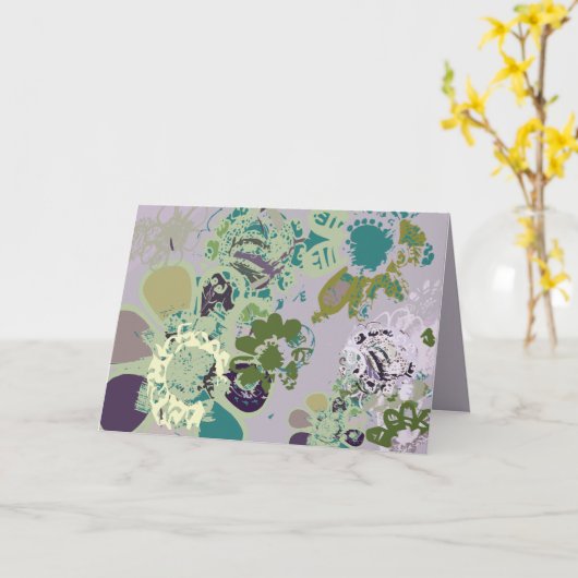 Fantasy Floral Hand gezeichnet Grafik Original Far Karte (Gelbe Blume)