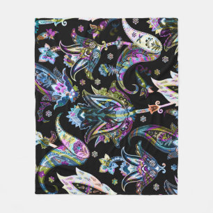 Fantasy Floral Paisley: Nahtlose Ornamente Fleecedecke