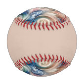 Fantasy Floral Pastel Blau & Creme Baseball (Rückseite)