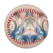 Fantasy Floral Pastel Blau & Creme Baseball (Vorderseite Links)
