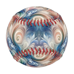 Fantasy Floral Pastel Blau & Creme Baseball