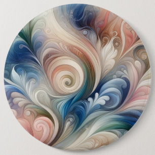 Fantasy Floral Pastel Blau & Creme Button