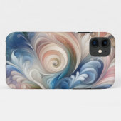 Fantasy Floral Pastel Blau & Creme Case-Mate iPhone Hülle (Rückseite (Horizontal))