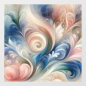 Fantasy Floral Pastel Blau & Creme Fensteraufkleber (Blatt)