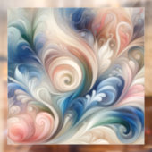 Fantasy Floral Pastel Blau & Creme Fensteraufkleber (Blatt 2)