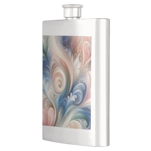 Fantasy Floral Pastel Blau & Creme Flachmann (Links)