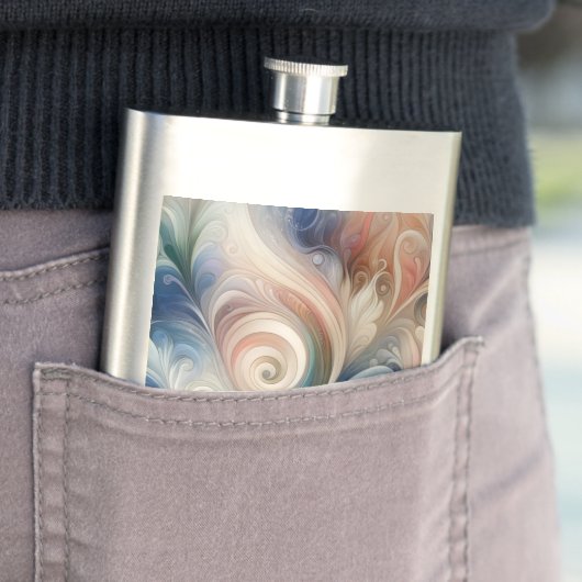 Fantasy Floral Pastel Blau & Creme Flachmann (Beispiel)