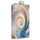 Fantasy Floral Pastel Blau & Creme Flachmann (Rechts)