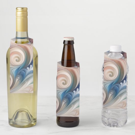 Fantasy Floral Pastel Blau & Creme Flaschenanhänger (Beispiel)