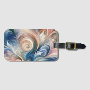 Fantasy Floral Pastel Blau & Creme Gepäckanhänger