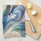 Fantasy Floral Pastel Blau & Creme Geschirrtuch (Viertel Falte)