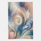 Fantasy Floral Pastel Blau & Creme Geschirrtuch (Vertikal)