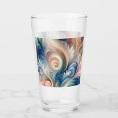 Fantasy Floral Pastel Blau & Creme Glas (Vorderseite)