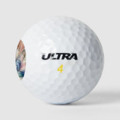 Fantasy Floral Pastel Blau & Creme Golfball (Logo)