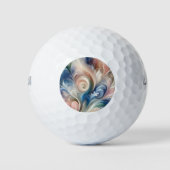 Fantasy Floral Pastel Blau & Creme Golfball (Vorderseite)