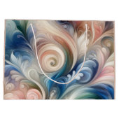 Fantasy Floral Pastel Blau & Creme Große Geschenktüte (Rückseite)