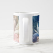 Fantasy Floral Pastel Blau & Creme Jumbo-Tasse (Rückseite)
