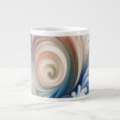 Fantasy Floral Pastel Blau & Creme Jumbo-Tasse (Vorderseite)