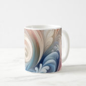 Fantasy Floral Pastel Blau & Creme Kaffeetasse (VorderseiteRechts)