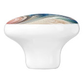 Fantasy Floral Pastel Blau & Creme Keramikknauf (Seitenansicht)