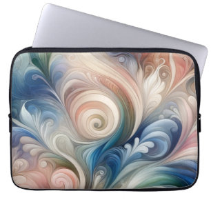 Fantasy Floral Pastel Blau & Creme Laptopschutzhülle
