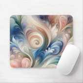 Fantasy Floral Pastel Blau & Creme Mousepad (Mit Mouse)