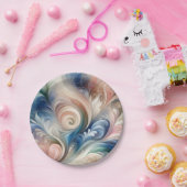 Fantasy Floral Pastel Blau & Creme Pappteller (Party)