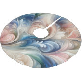 Fantasy Floral Pastel Blau & Creme Polyester Weihnachtsbaumdecke (Schrägansicht)