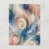 Fantasy Floral Pastel Blau & Creme Postkarte (Vorderseite)