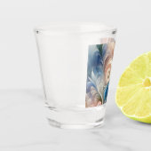 Fantasy Floral Pastel Blau & Creme Schnapsglas (Links)