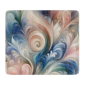 Fantasy Floral Pastel Blau & Creme Schneidebrett (Vorderseite)