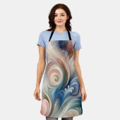 Fantasy Floral Pastel Blau & Creme Schürze (Getragen)