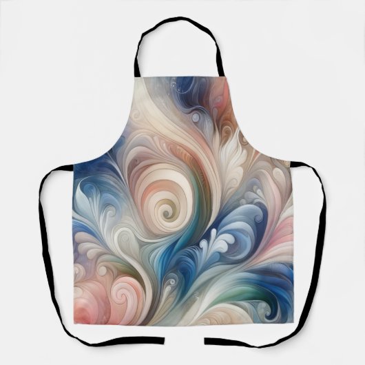 Fantasy Floral Pastel Blau & Creme Schürze (Vorderseite)