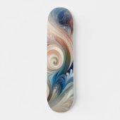 Fantasy Floral Pastel Blau & Creme Skateboard (Vorne)