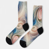 Fantasy Floral Pastel Blau & Creme Socken (Linkes Detail)