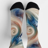 Fantasy Floral Pastel Blau & Creme Socken (Oben)
