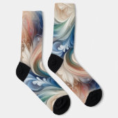 Fantasy Floral Pastel Blau & Creme Socken (Rechts)