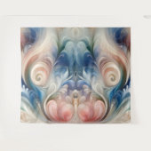 Fantasy Floral Pastel Blau & Creme Wandteppich (Vorderseite (Horizontal))