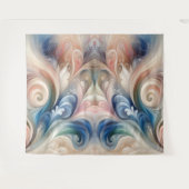 Fantasy Floral Pastel Blau & Creme Wandteppich (Vorderseite (Horizontal))