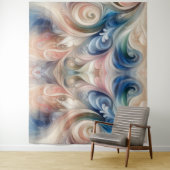 Fantasy Floral Pastel Blau & Creme Wandteppich (Beispiel)