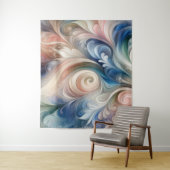 Fantasy Floral Pastel Blau & Creme Wandteppich (Beispiel)