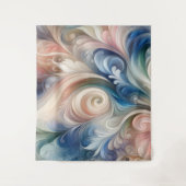 Fantasy Floral Pastel Blau & Creme Wandteppich (Vorderseite)