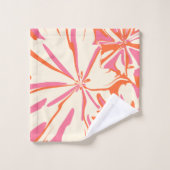 Fantasy Floral - Rosa, Orange und Creme Badhandtuch Set (Waschlappen)