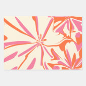 Fantasy Floral - Rosa, Orange und Creme Geschenkpapier Set (Vorderseite)
